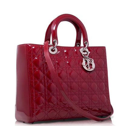 Dior Lady Grande Rossa Vernice Hw Silver