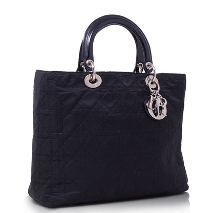 Dior Lady Grande Tessuto Nera Hw Silver