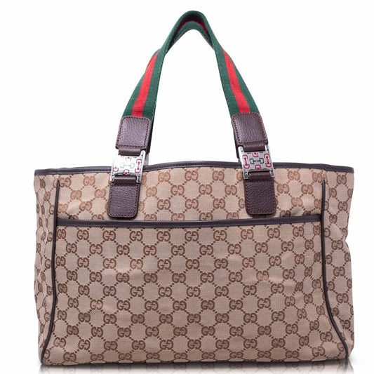 Gucci GG Sherry Line Web Handles Tote