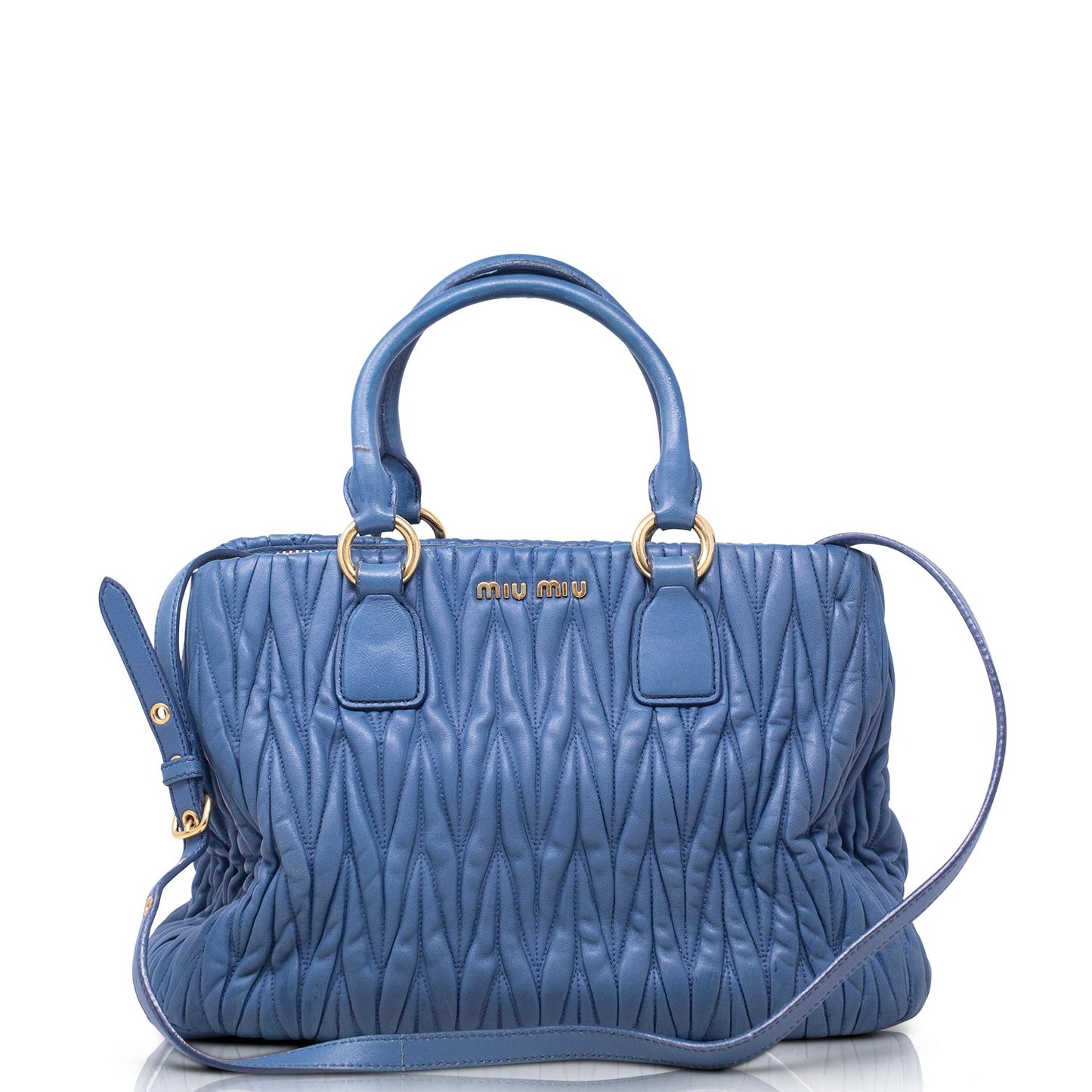 Miu Miu Bauletto Matelassé Cobalto
