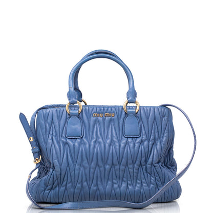 Miu Miu Bauletto Matelassé Cobalto