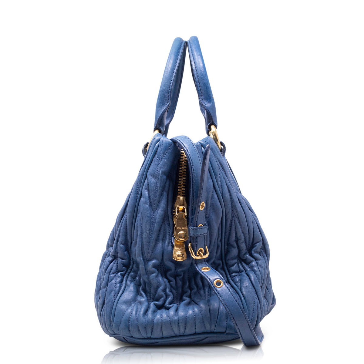 Miu Miu Bauletto Matelassé Cobalto