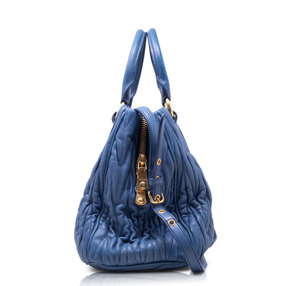 Miu Miu Bauletto Matelassé Cobalto