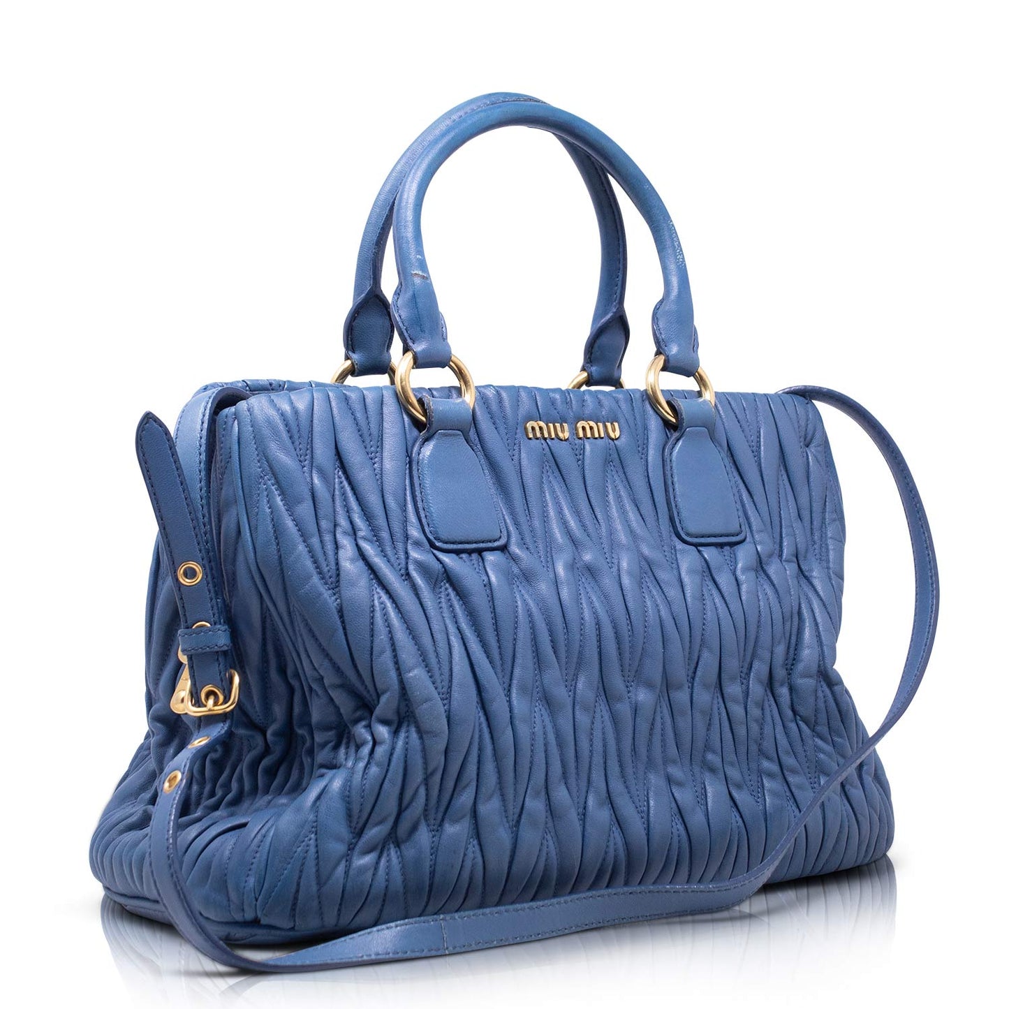 Miu Miu Bauletto Matelassé Cobalto