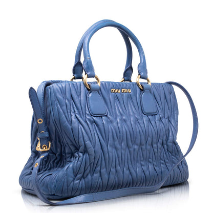 Miu Miu Bauletto Matelassé Cobalto