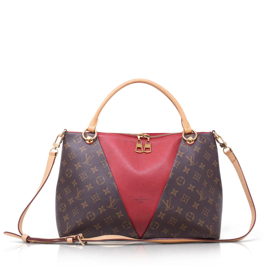 Louis Vuitton V Tote MM Monogram e Rossa