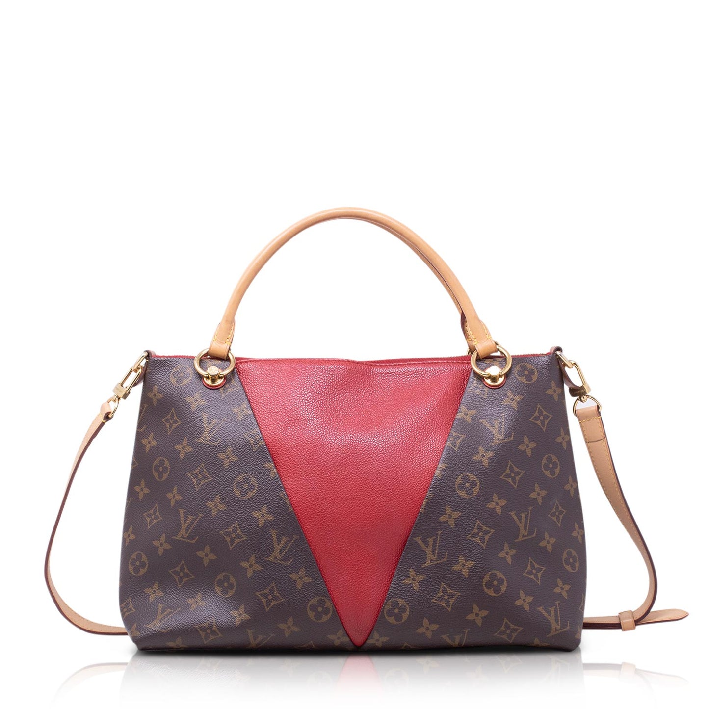 Louis Vuitton V Tote MM Monogram e Rossa