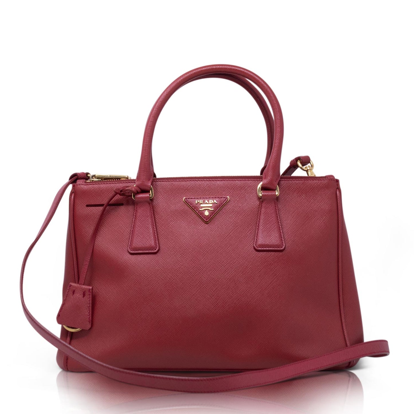 Prada Galleria Media Saffiano Rossa