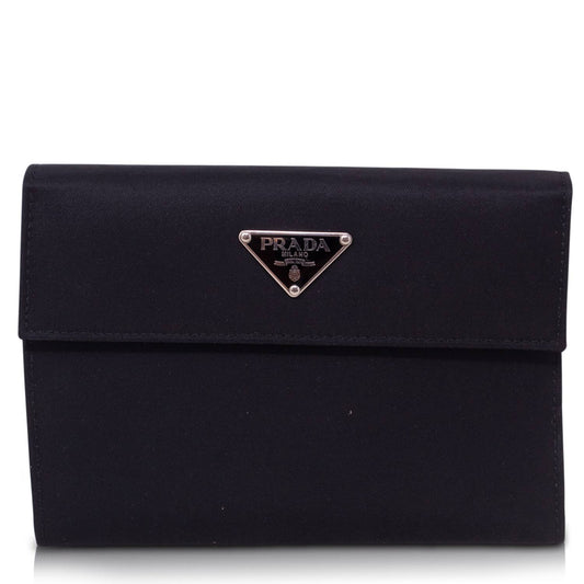 Prada Vela Black Trifold Wallet
