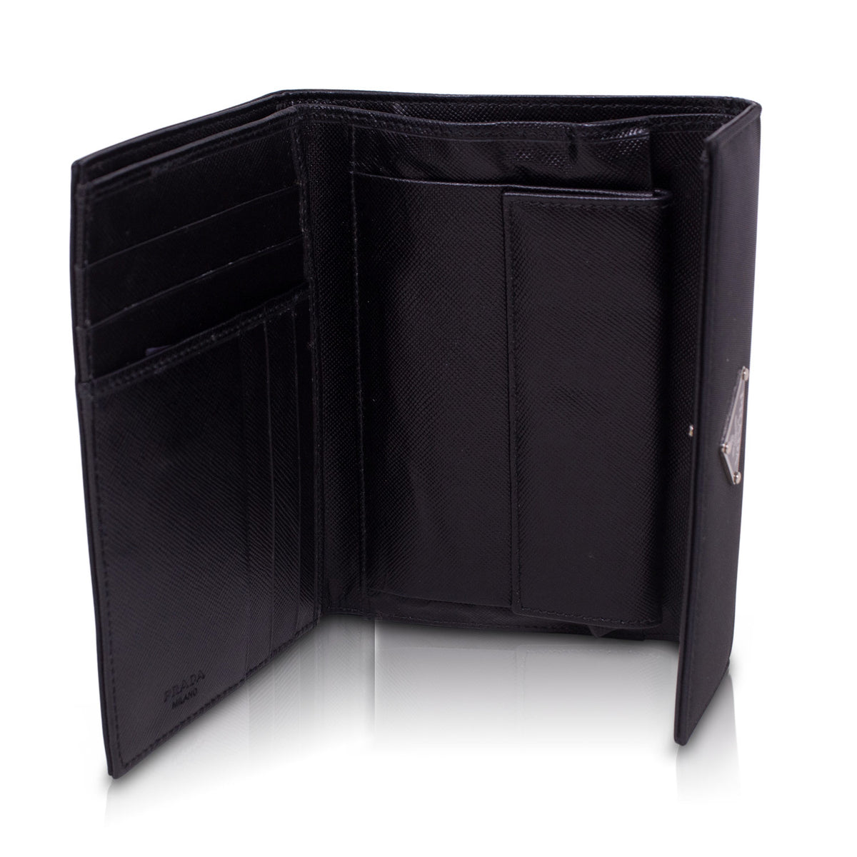 Prada Portafoglio Trifold  Vela Nero