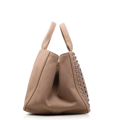 Prada Canvas Swarosky Tote