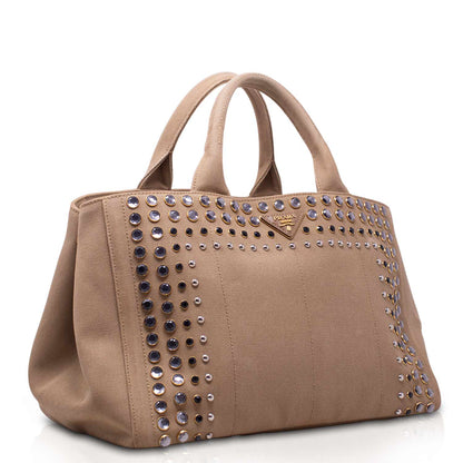 Prada Canvas Swarosky Tote