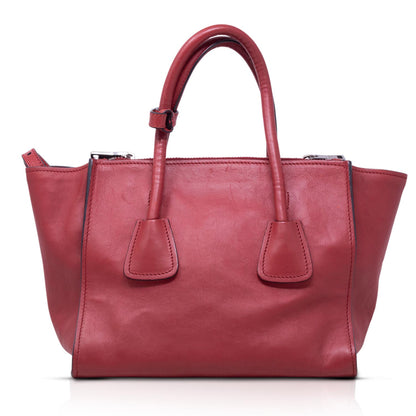Prada Tote Glace Rosso Fuoco