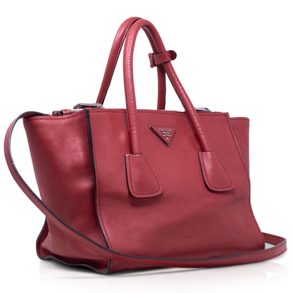 Prada Tote Glace Rosso Fuoco