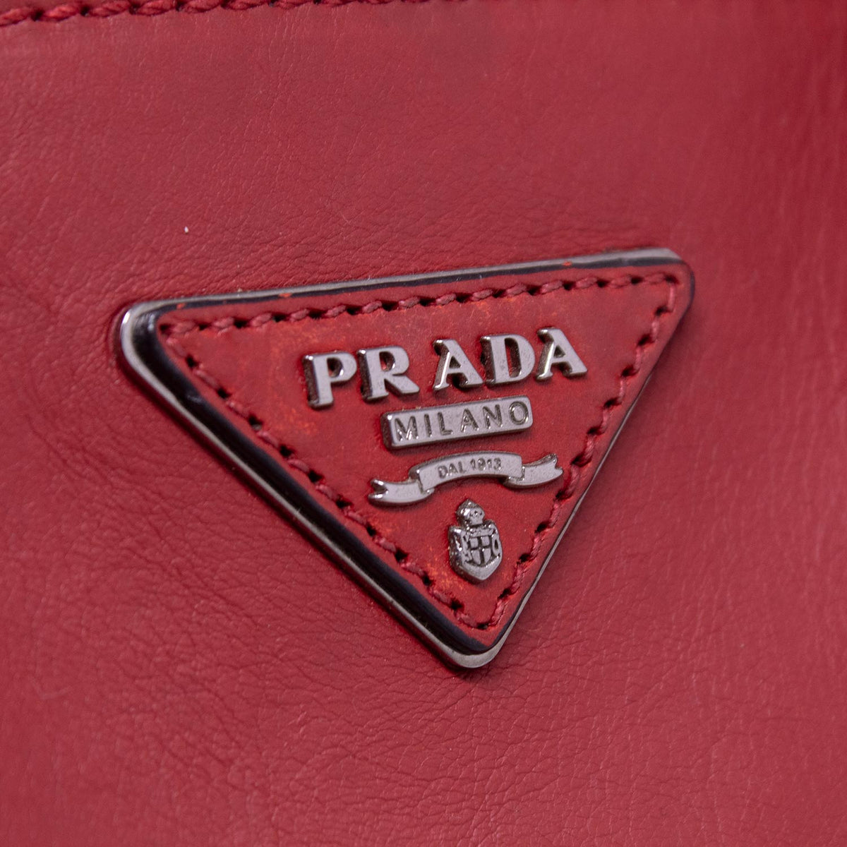 Prada Tote Glace Rosso Fuoco