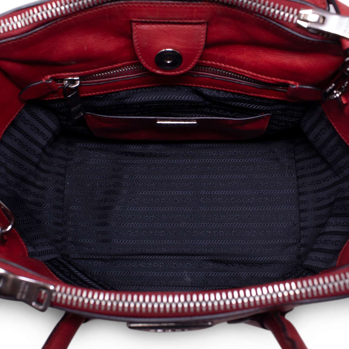 Prada Tote Glace Rosso Fuoco