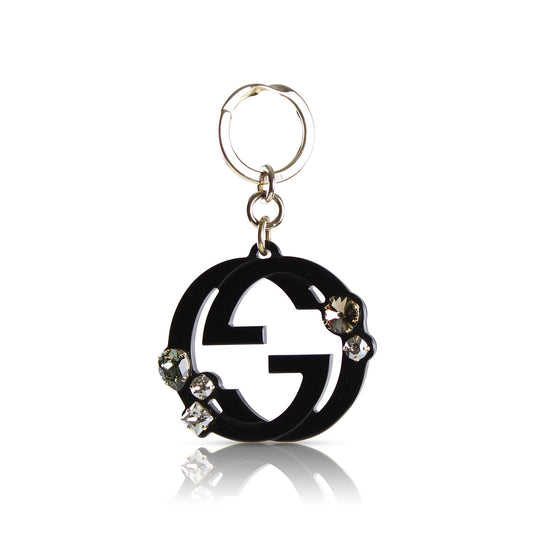 Gucci Black GG Charm and Crystals 