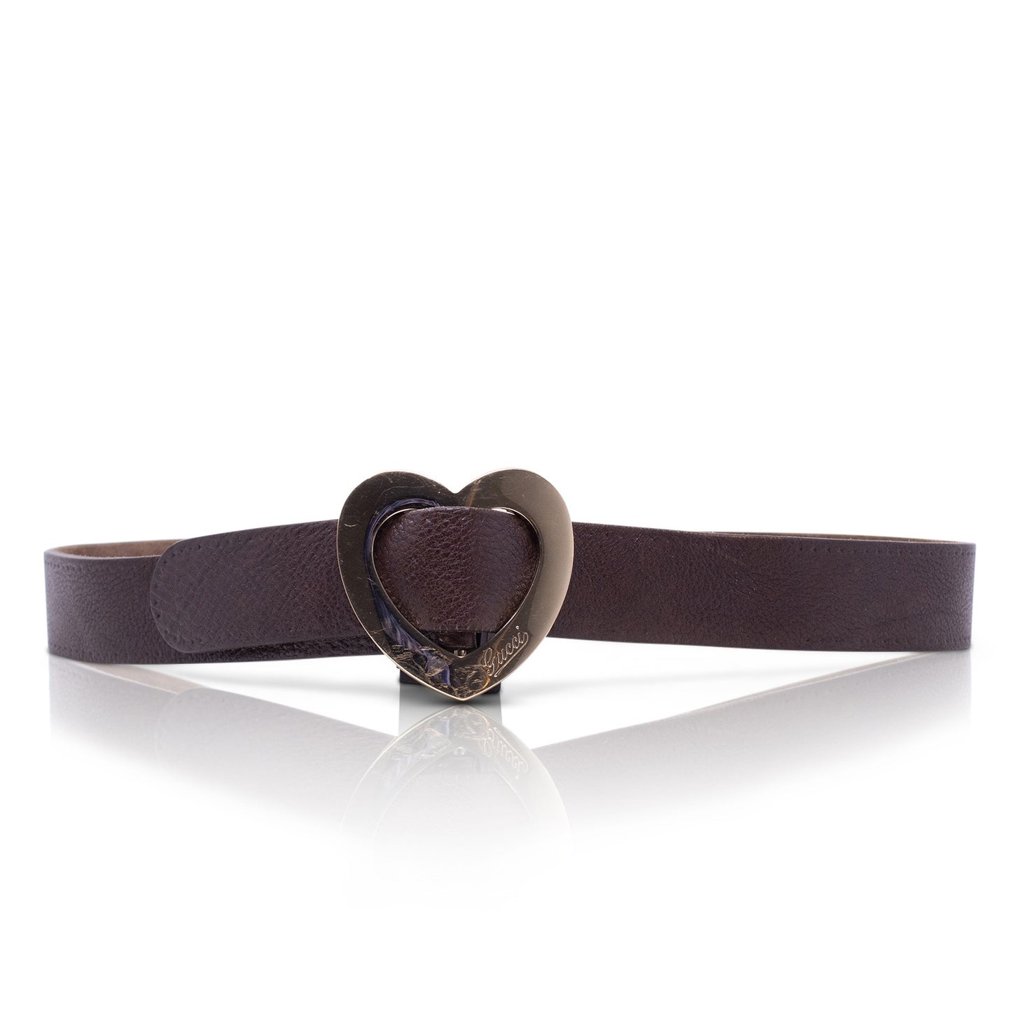 Gucci Brown Heart Belt 85 cm 