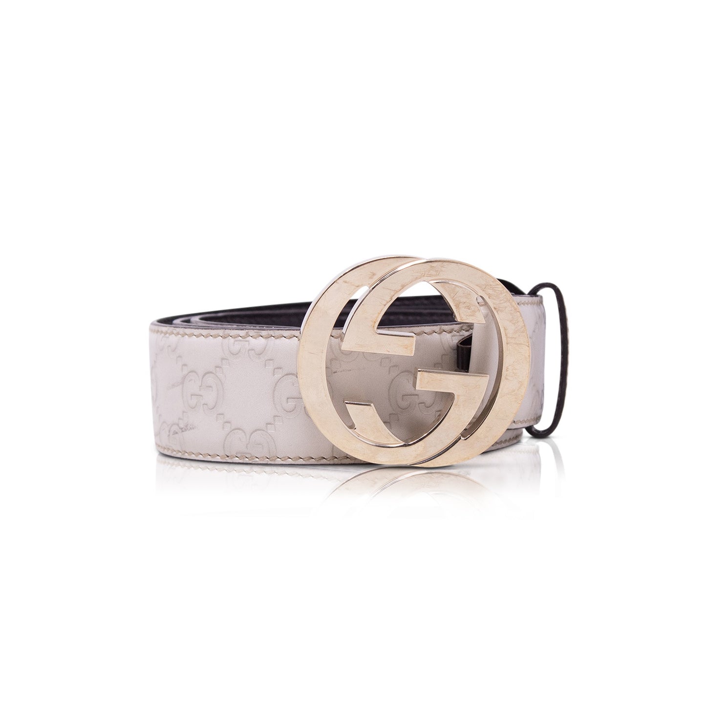 Gucci Signature White Belt GG 85 cm 