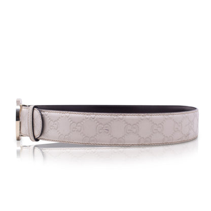 Gucci Signature White Belt GG 85 cm 