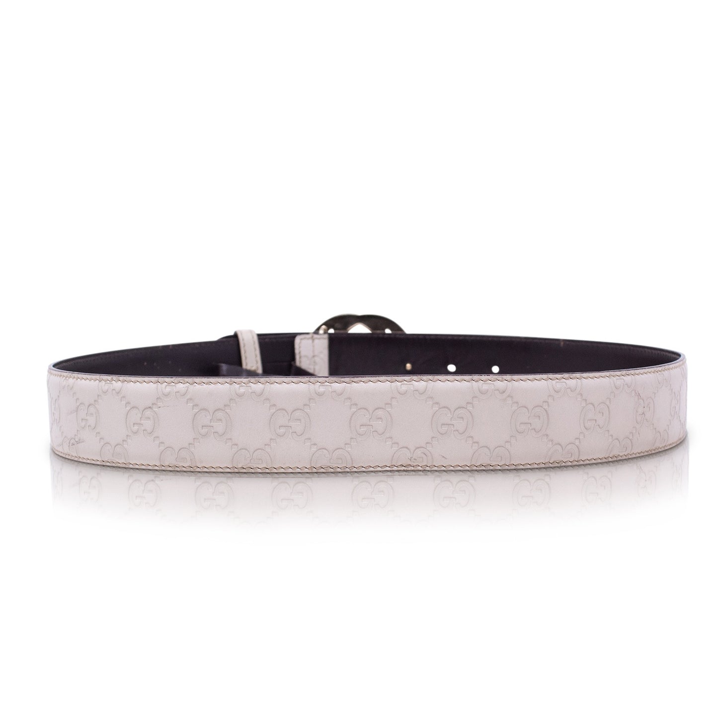 Gucci Signature White Belt GG 85 cm 